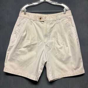 Vintage Bugle Boy Shorts Mens 36 Khaki Pleat Front Chino Casual Classic 90s Y2K
